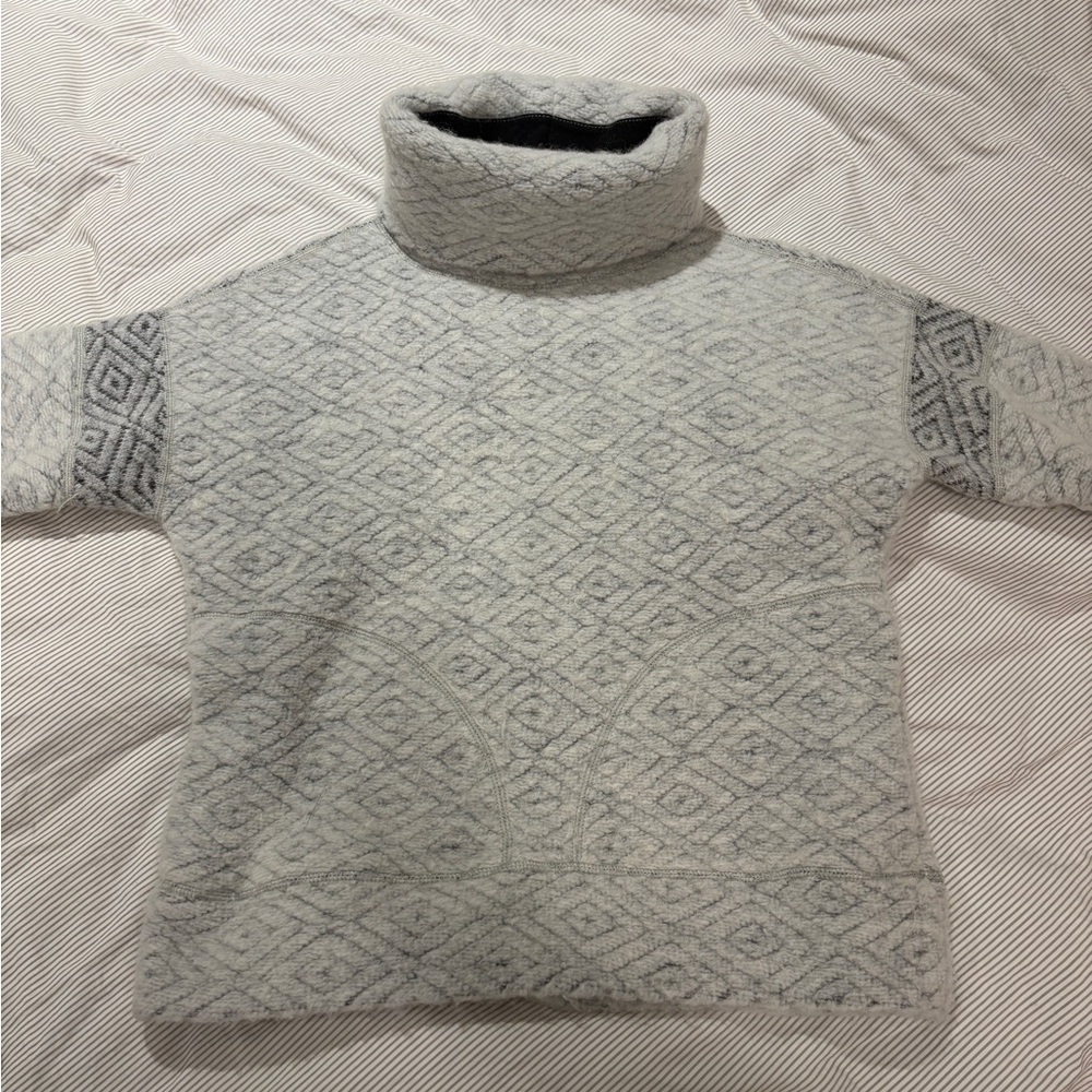 Prana Light Gray Patterned Turtleneck Sweater - image 2